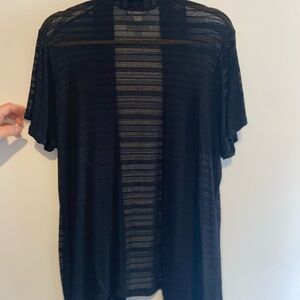 Black Sheer Short Sleeve Top